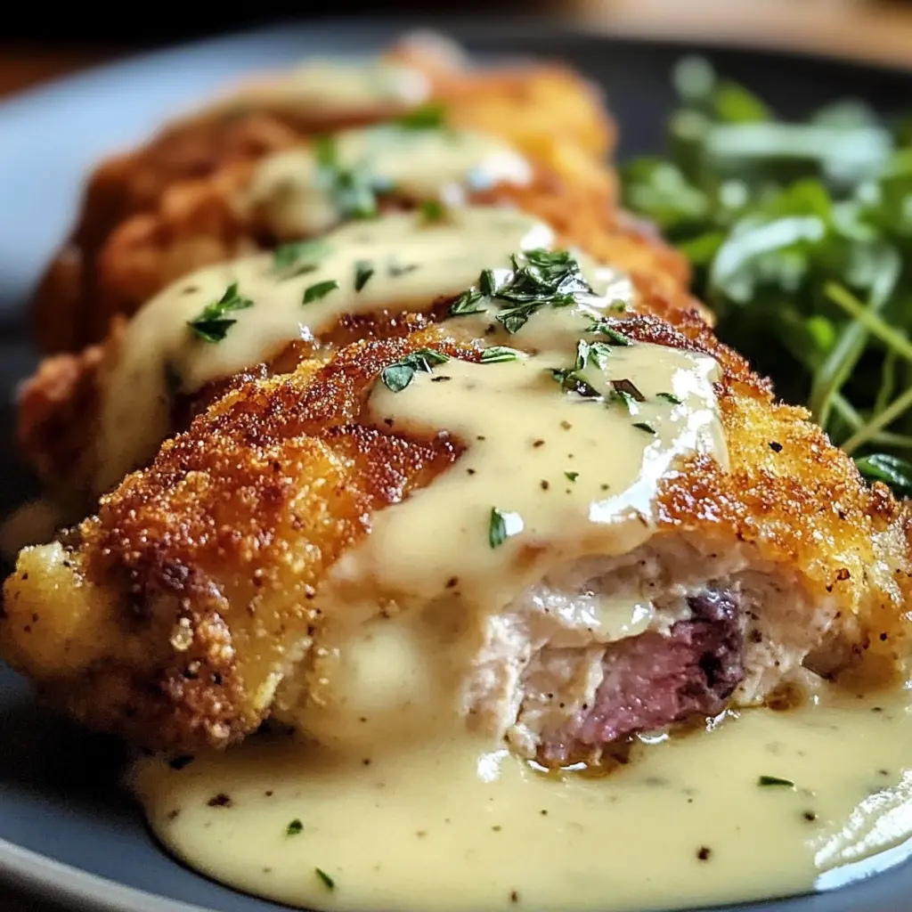 Chicken Cordon Bleu With Swiss Cheese Sauce