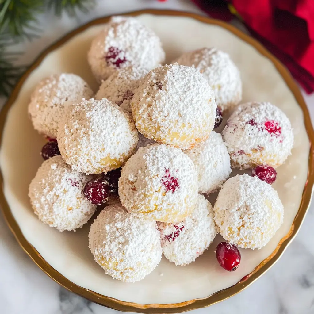 Cranberry Orange Snowball Cookies