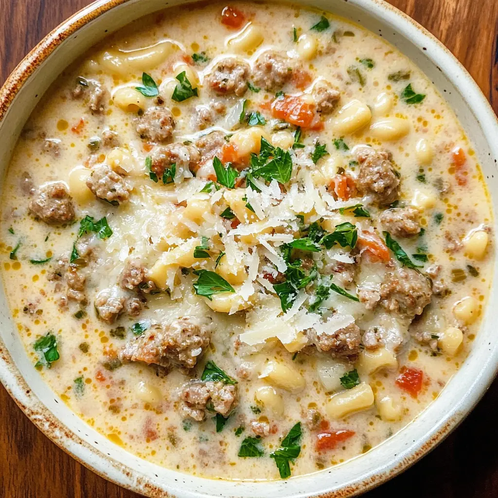 Creamy Parmesan Italian Sausage Soup