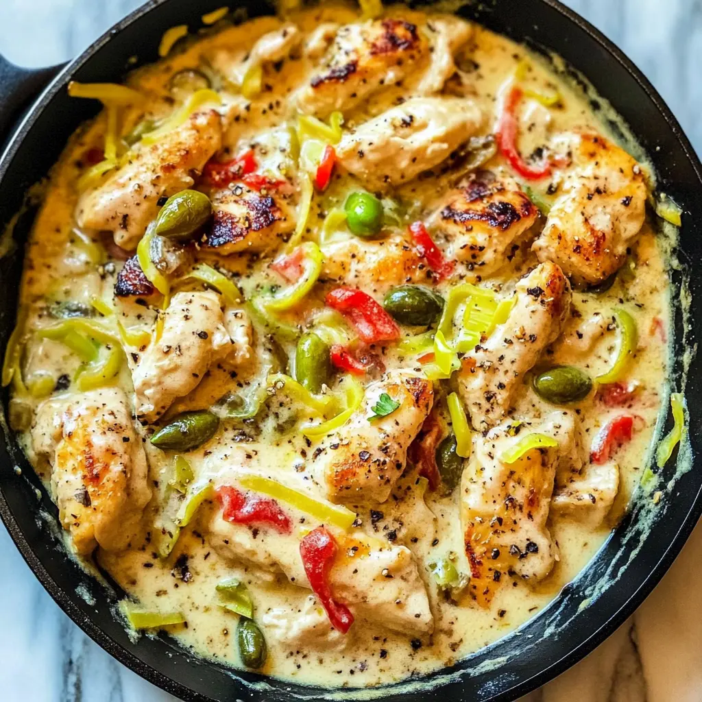 Creamy Pepperoncini Chicken Skillet