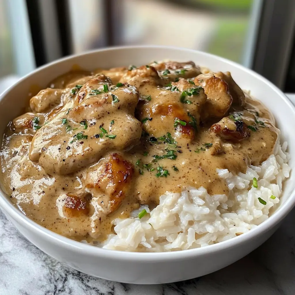 Creamy Smothered Chicken And Rice