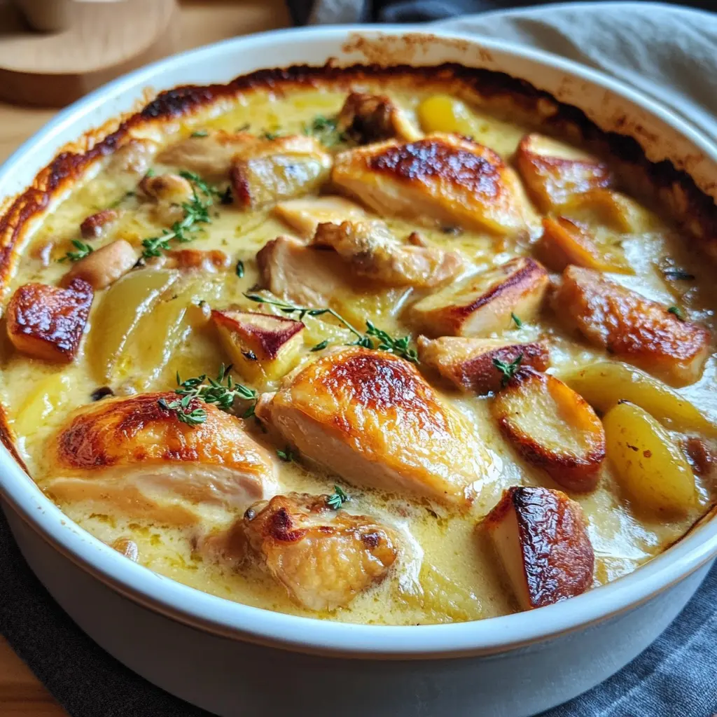 FRENCH CHICKEN CASSEROLE A LA NORMANDE