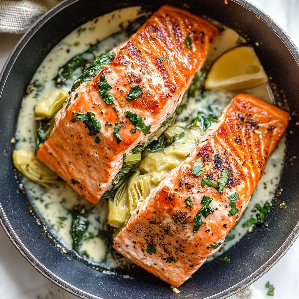 Spinach Artichoke Stuffed Salmon