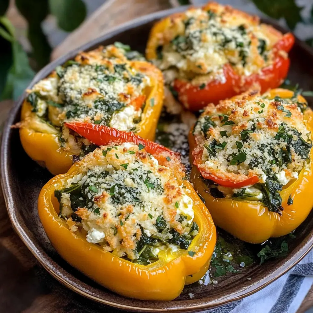 Spinach Ricotta Stuffed Peppers