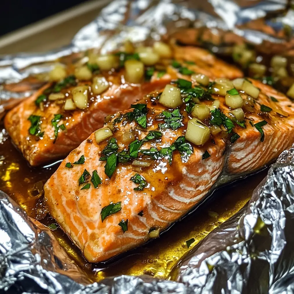 Baked Honey Garlic Salmon in Foil