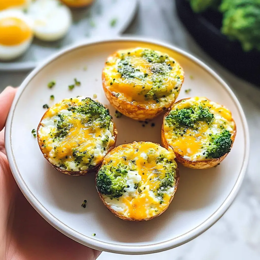 Broccoli Cheddar Egg Bites with Cottage Cheese