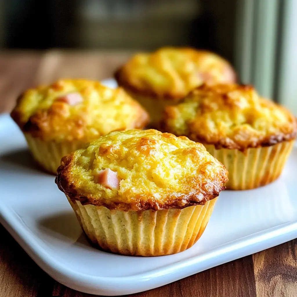 Cottage Cheese Breakfast Muffins with Ham and Cheddar