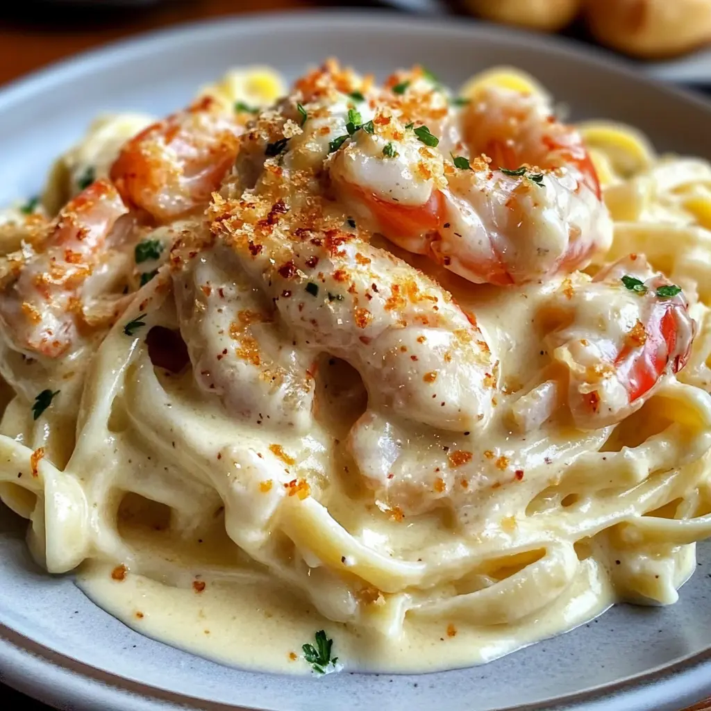 Creamy Crab Fettuccine Alfredo