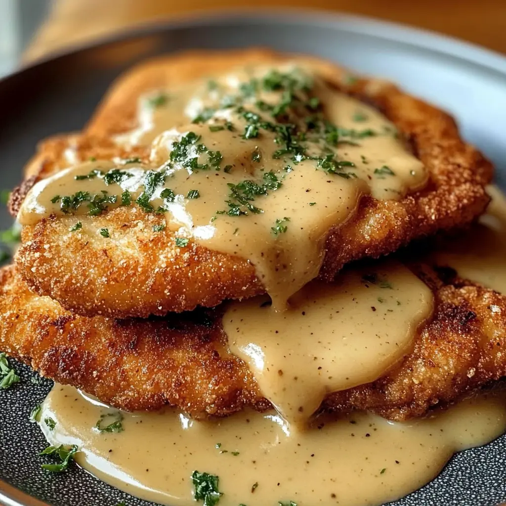 Pork Schnitzel with Dijon Gravy