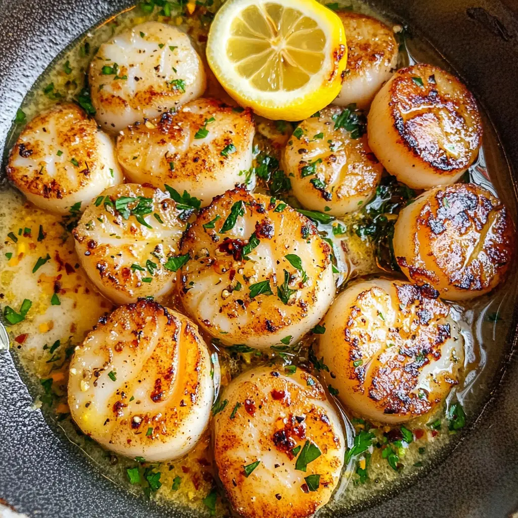 Seared Lemon Garlic Butter Scallops