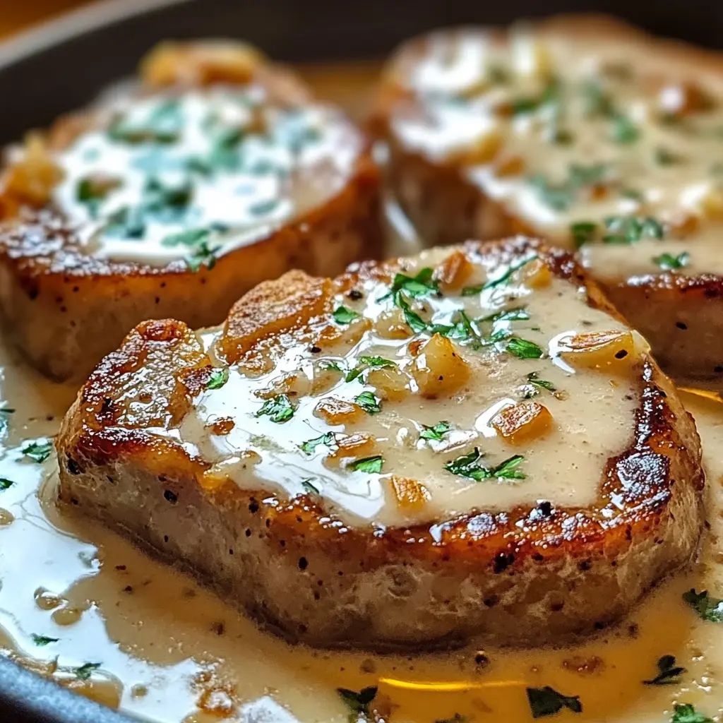 Slow Cooker Pork Chops with Garlic Parmesan Sauce