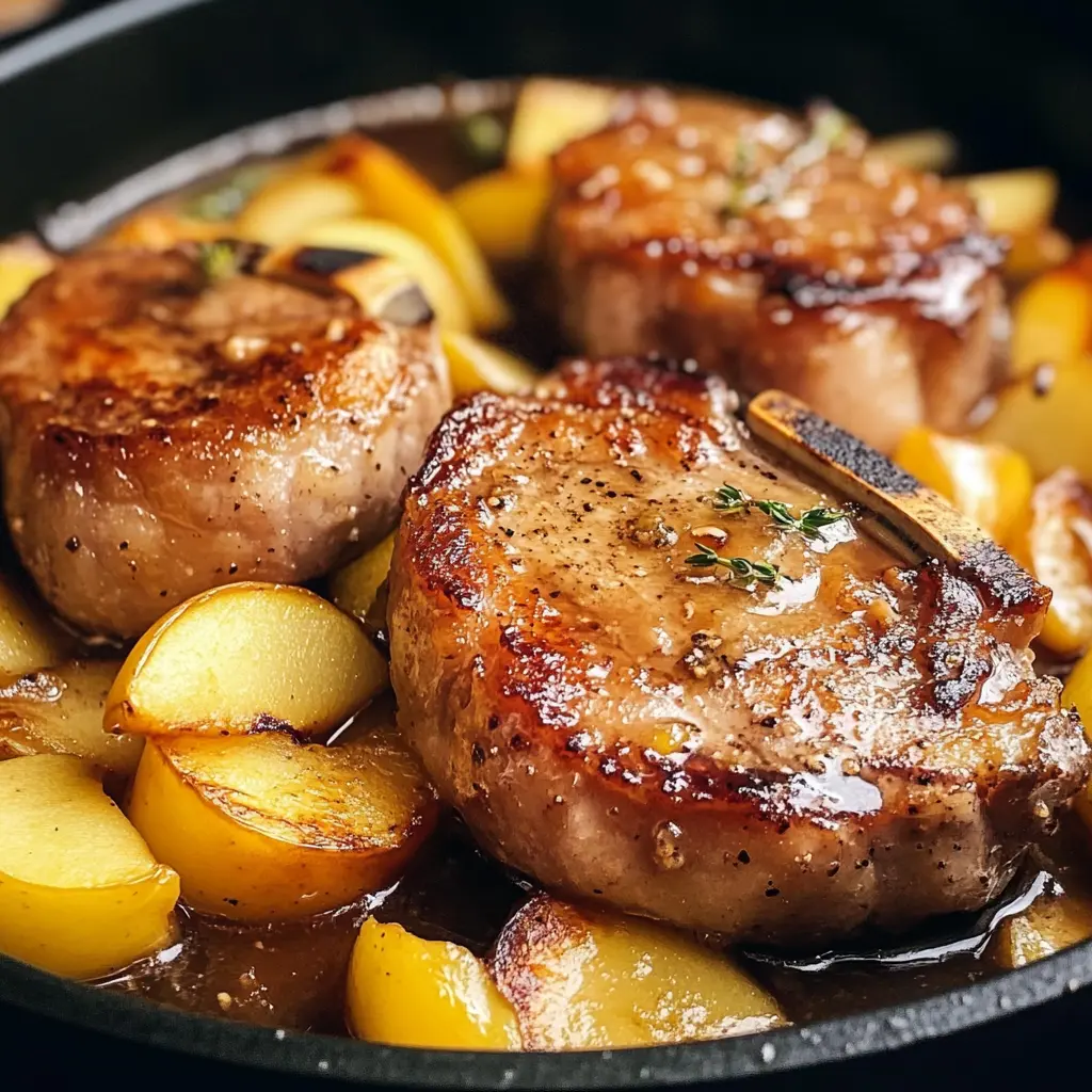 Tender Pork Chops with Apples